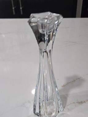 Clear Crystal Glass Candle Holder - Transparent